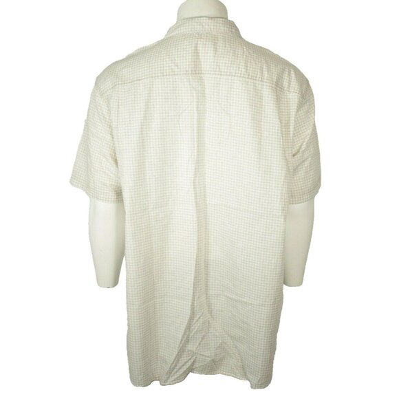 Cypress Club Mens 2XL Brown Check Cotton Short Sleeve Button Front Shirt - Picture 2 of 7